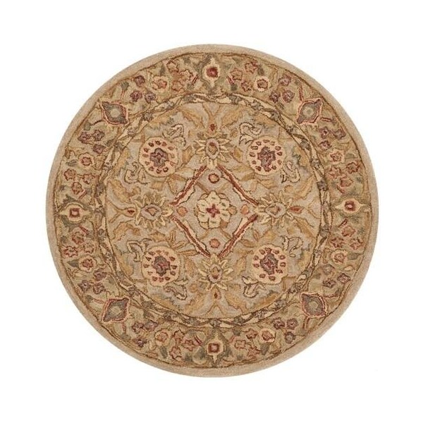 Safavieh 9 ft.-6 in. x 13 ft.-6 in. Large Rectangle Traditional Anatolia- Ivory and Sage Hand Tufted Rug - AN516B-10