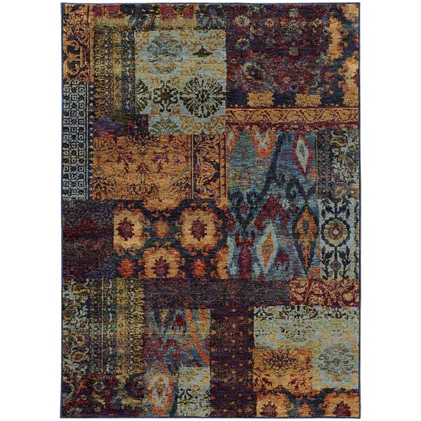 Oriental Weavers Area Rugs, Andorra 7137A 9X12 Rectangle - Multi/ Blue-Nylon/Polyp - A7137A260370ST