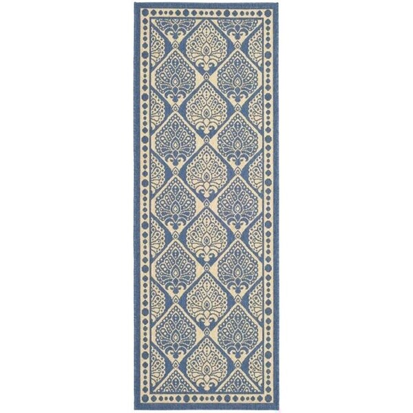 Safavieh 2 x 3 ft.-7 in. Courtyard Rectangle Area Rug, Navy & Beige - CY6012-258-2