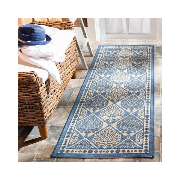 Safavieh 2 x 3 ft.-7 in. Courtyard Rectangle Area Rug, Navy & Beige - CY6012-258-2