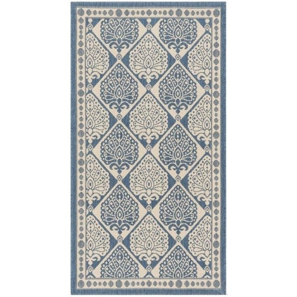 Safavieh 2 x 3 ft.-7 in. Courtyard Rectangle Area Rug, Navy & Beige - CY6012-258-2