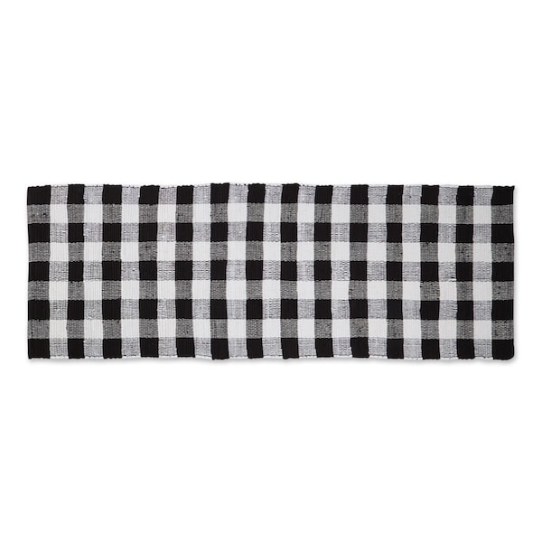 Made4Mansions 2 ft. 3 in. x 6 ft. Buffalo Check Runner Rug, Black & White - MA2568303