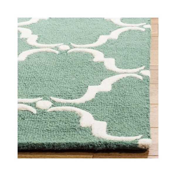 Safavieh Cambridge Hand Tufted Runner Rug- Teal - Ivory- 2 ft. 6 in. x 6 ft. - CAM703T-26