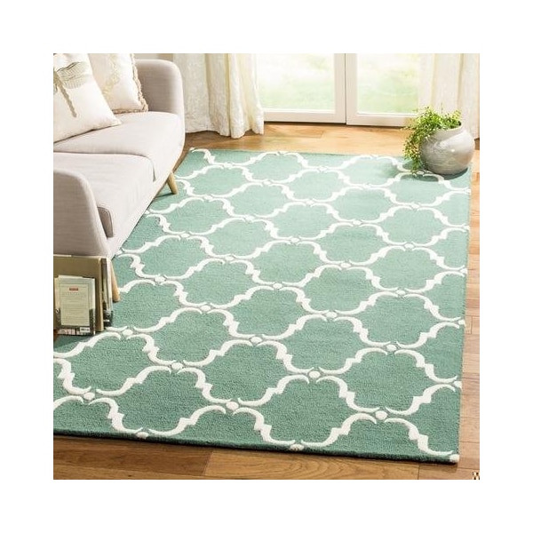 Safavieh Cambridge Hand Tufted Runner Rug- Teal - Ivory- 2 ft. 6 in. x 6 ft. - CAM703T-26
