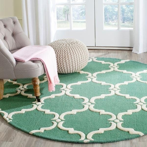 Safavieh Cambridge Hand Tufted Runner Rug- Teal - Ivory- 2 ft. 6 in. x 6 ft. - CAM703T-26