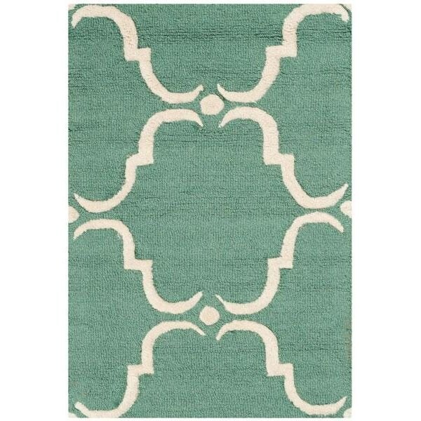 Safavieh Cambridge Hand Tufted Runner Rug- Teal - Ivory- 2 ft. 6 in. x 6 ft. - CAM703T-26