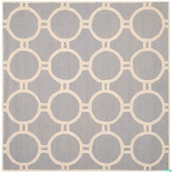 Safavieh Cambridge Hand Tufted Runner Rug- Silver - Ivory- 2 ft. 6 in. x 4 ft. - CAM145D-24