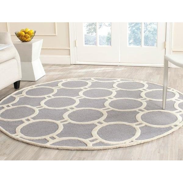 Safavieh Cambridge Hand Tufted Runner Rug- Silver - Ivory- 2 ft. 6 in. x 4 ft. - CAM145D-24