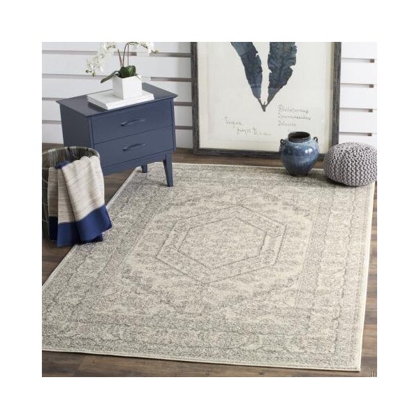 Safavieh Adirondack Power Loomed Runner Rug- Ivory - Silver- 2 ft. 6 in. x 12 ft. - ADR108B-212