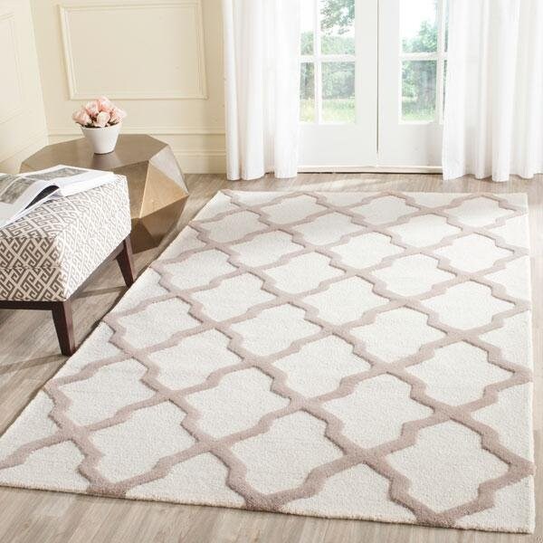 Safavieh 3 x 5 ft. Cambridge Hand Tufted Rug, Small Rectangle - Ivory and Beige - CAM121P-3