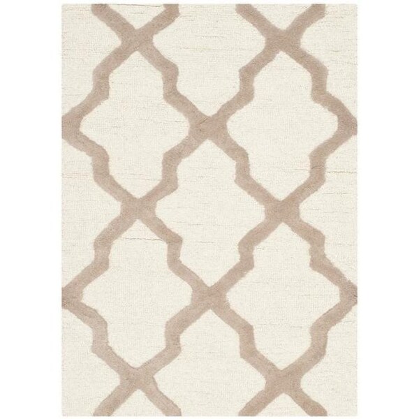 Safavieh 3 x 5 ft. Cambridge Hand Tufted Rug, Small Rectangle - Ivory and Beige - CAM121P-3