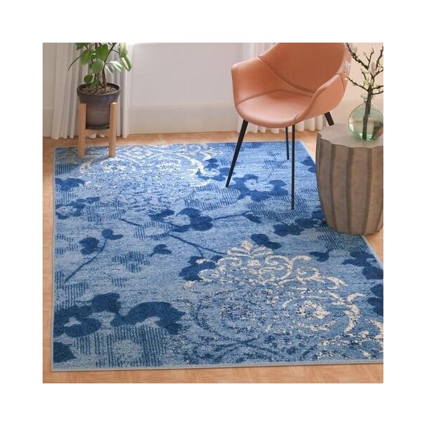 Safavieh Adirondack Power Loomed Rectangle Rug- Light Blue - Dark Blue- 2 Ft. 6 In. X 4 Ft. - ADR114F-24
