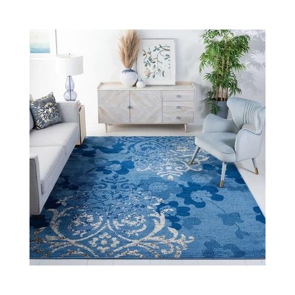 Safavieh Adirondack Power Loomed Rectangle Rug- Light Blue - Dark Blue- 2 Ft. 6 In. X 4 Ft. - ADR114F-24