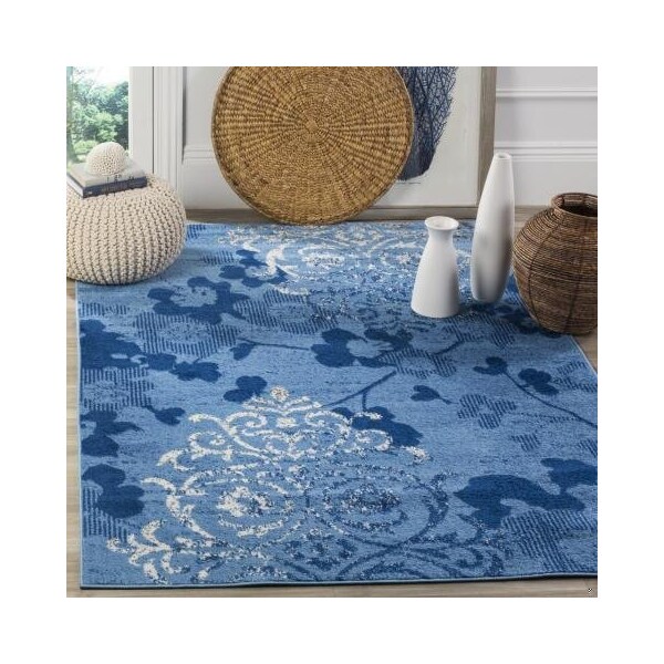 Safavieh Adirondack Power Loomed Rectangle Rug- Light Blue - Dark Blue- 2 Ft. 6 In. X 4 Ft. - ADR114F-24