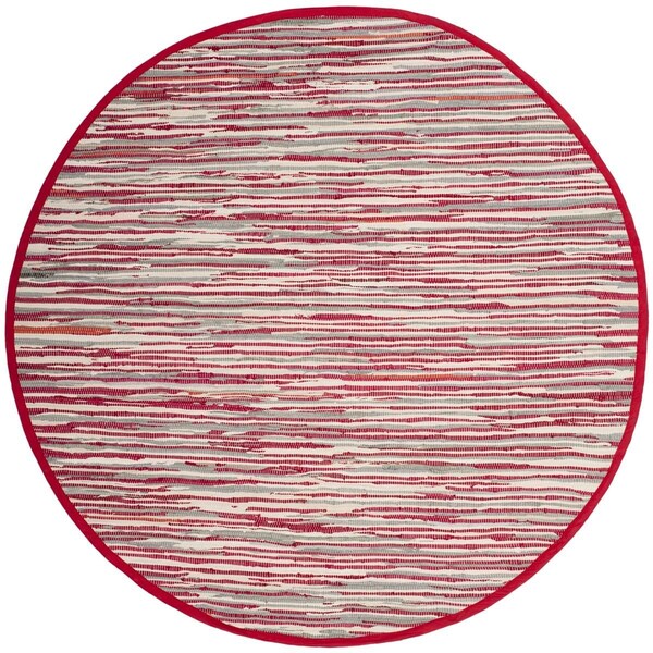 Safavieh Rag Rug Round Area RugRed & Multi 6 x 6 ft. - RAR129R-6R