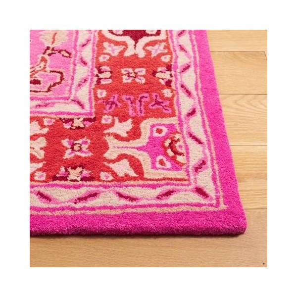 Safavieh Bellagio Hand Tufted Accent Area Rug, Red Pink and Ivory - 2 ft.-6 in. x 4 ft. - BLG545A-24