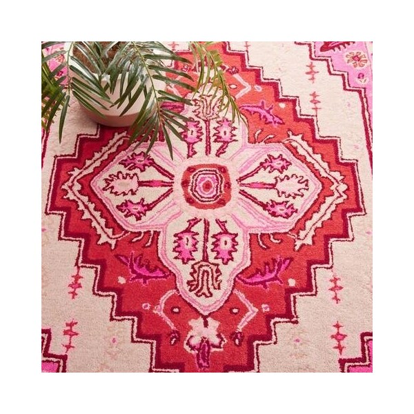 Safavieh Bellagio Hand Tufted Accent Area Rug, Red Pink and Ivory - 2 ft.-6 in. x 4 ft. - BLG545A-24