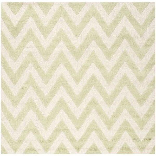 Safavieh Cambridge Hand Tufted Rectangle Rug- Light Green - Ivory- 2 ft. 6 in. x 6 ft. - CAM139B-26