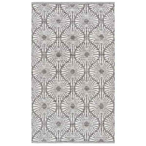Safavieh 3 x 5 ft. Small Rectangle Montauk Hand Woven Rug, Charcoal and Ivory - MTK606J-3