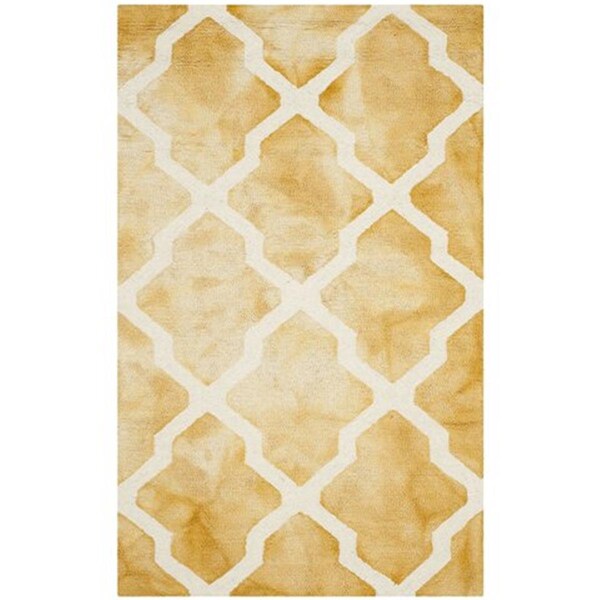 Safavieh Dip Dye Hand Tufted Rectangle Rug- Gold - Ivory- 2 x 3 ft. - DDY540H-2