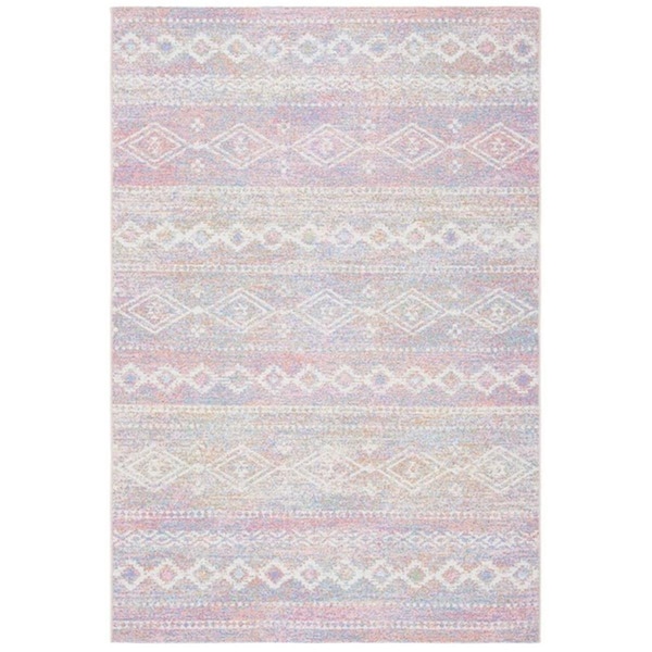 Safavieh 4 x 6 ft. Summer Bohemian & Global Rectangle Power Loomed Rug Ivory & Pink - SMR498A-4