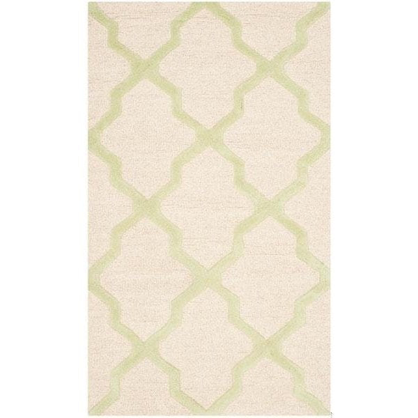 Safavieh Cambridge Hand Tufted Runner Rug- Ivory - Light Green- 2 ft. 6 in. x 4 ft. - CAM121N-24