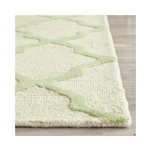 Safavieh Cambridge Hand Tufted Runner Rug- Ivory - Light Green- 2 ft. 6 in. x 4 ft. - CAM121N-24