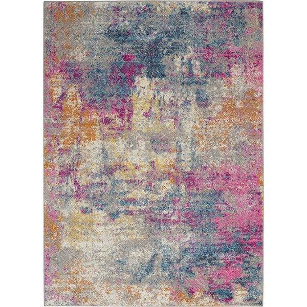 Homeroots 4 x 6 ft. Ivory & Multi Color Abstract Area Rug - 385712