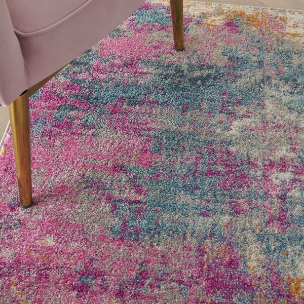 Homeroots 4 x 6 ft. Ivory & Multi Color Abstract Area Rug - 385712