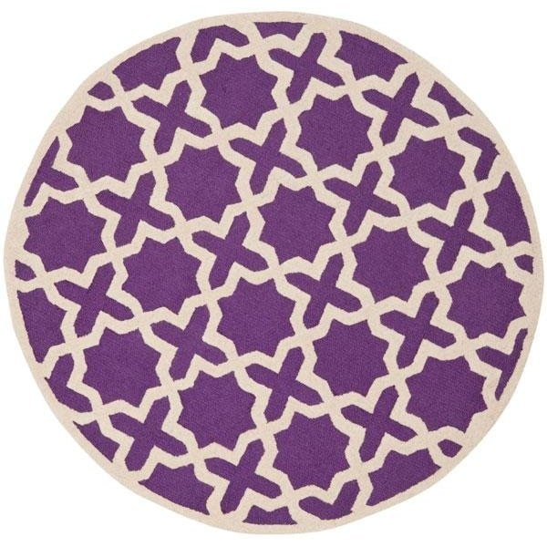 Safavieh Cambridge Hand Tufted Runner RugPurple & Ivory 2 ft.6 in. x 6 ft. - CAM125K-26