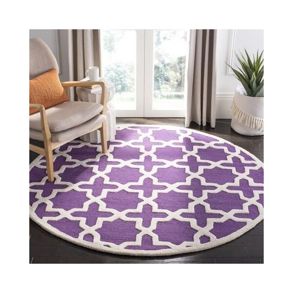 Safavieh Cambridge Hand Tufted Runner RugPurple & Ivory 2 ft.6 in. x 6 ft. - CAM125K-26
