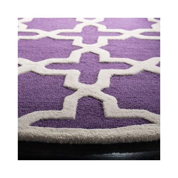 Safavieh Cambridge Hand Tufted Runner RugPurple & Ivory 2 ft.6 in. x 6 ft. - CAM125K-26