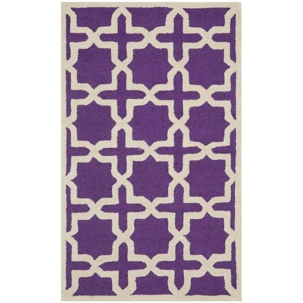 Safavieh Cambridge Hand Tufted Runner RugPurple & Ivory 2 ft.6 in. x 6 ft. - CAM125K-26