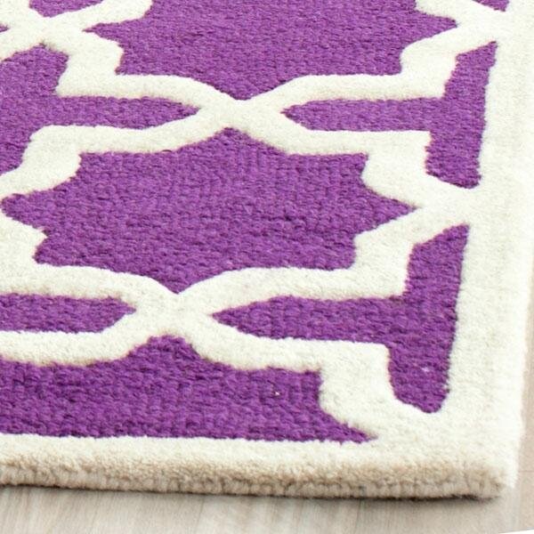 Safavieh Cambridge Hand Tufted Runner RugPurple & Ivory 2 ft.6 in. x 6 ft. - CAM125K-26