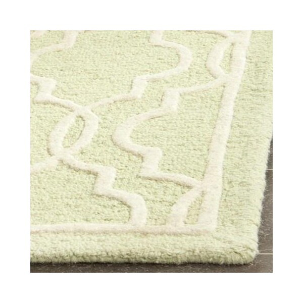 Safavieh Cambridge Hand Tufted Small Rectangle Rugs, Light Green and Ivory - 3 x 5 ft. - CAM131B-3