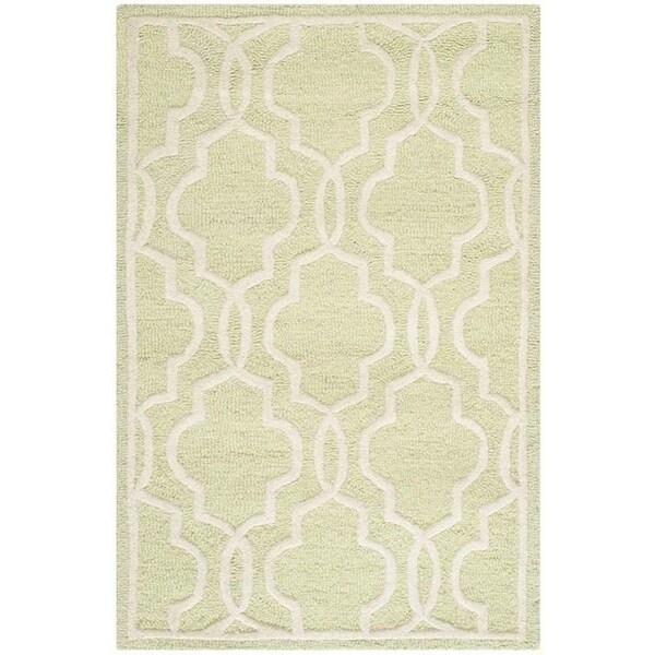 Safavieh Cambridge Hand Tufted Small Rectangle Rugs, Light Green and Ivory - 3 x 5 ft. - CAM131B-3