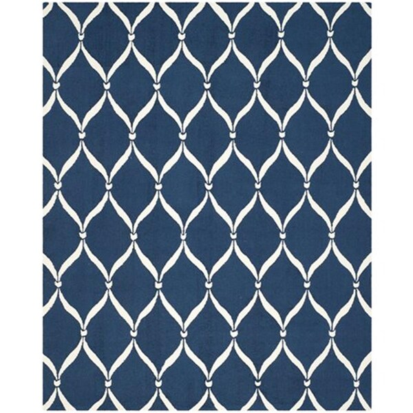 Safavieh Four Seasons Hand Hooked Rectangle Rug- Navy - Ivory- 5 x 8 ft. - FRS242H-5