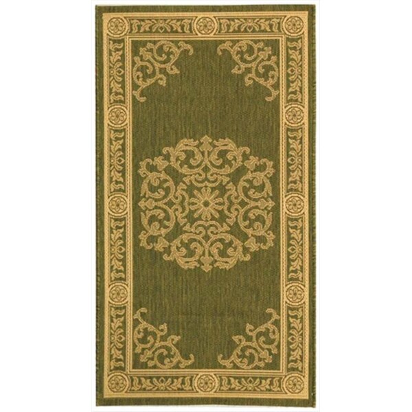 Safavieh 2 Ft. -7 In. X 5 Ft. Small Rectangle Indoor-Outdoor Courtyard- Olive And Natural- Machine Made Rug - CY2914-1E06-3