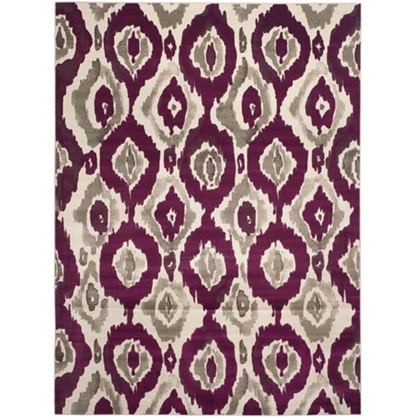 Safavieh Porcello Power Loomed Rectangle Rug- Ivory - Purple- 3 x 5 ft. - PRL7736B-3