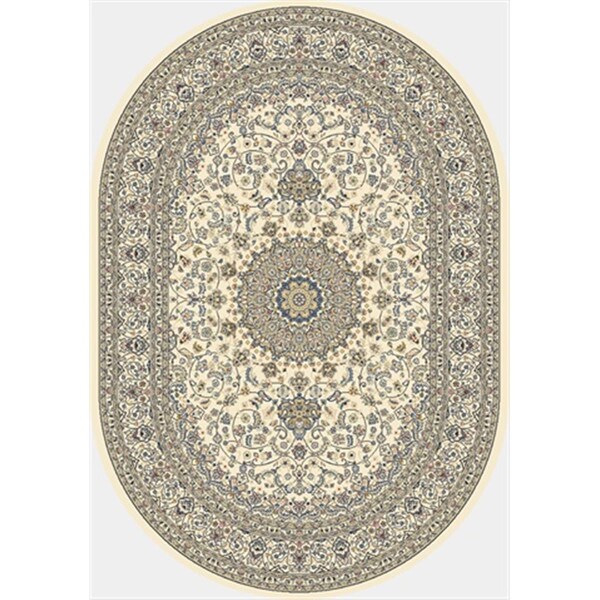Dynamic Rugs Ancient Garden 2 ft. 7 in. x 4 ft. 7 in. Oval 57119-6464 Rug - Ivory/Ivory - ANOV35571196464