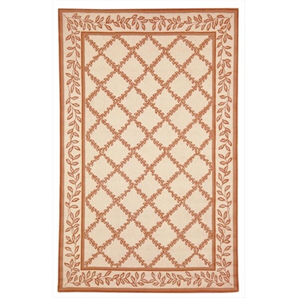 Safavieh 3 ft. - 9 in. x 5 ft. - 9 in. Small Rectangle- Transitional Chelsea Ivory And Camel Hand Hooked Rug - HK230C-4