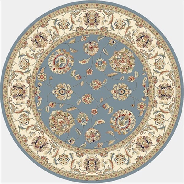 Dynamic Rugs Ancient Garden 5 ft. 3 in. Round 57365-5464 Rug - Light Blue/Ivory - ANR5573655464
