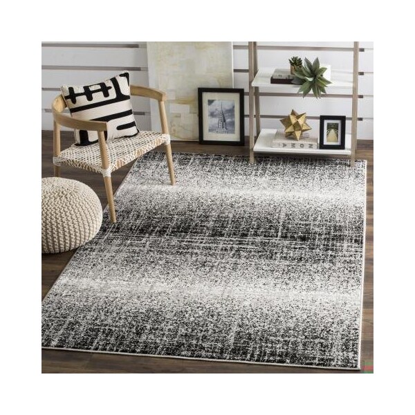 Safavieh Adirondack Power Loomed Runner Rug, Silver and Black - 2 ft.-6 in. x 16 ft. - ADR116A-216