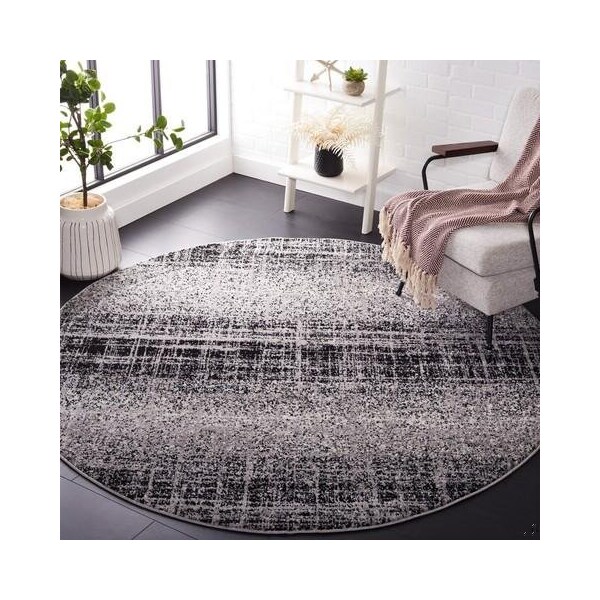 Safavieh Adirondack Power Loomed Runner Rug, Silver and Black - 2 ft.-6 in. x 16 ft. - ADR116A-216