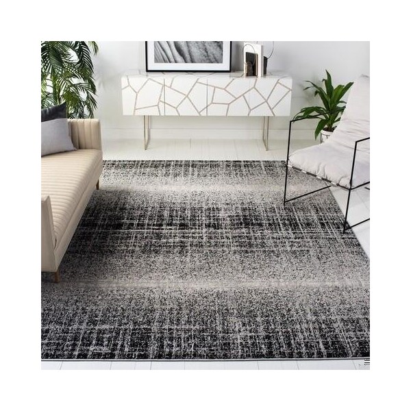 Safavieh Adirondack Power Loomed Runner Rug, Silver and Black - 2 ft.-6 in. x 16 ft. - ADR116A-216