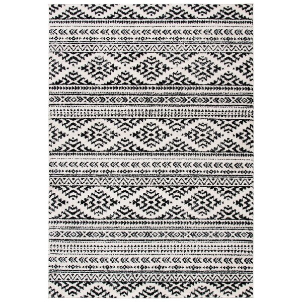 Safavieh 4 x 6 ft. Tulum 200 Power Loomed Rectangle RugIvory & Black - TUL272B-4