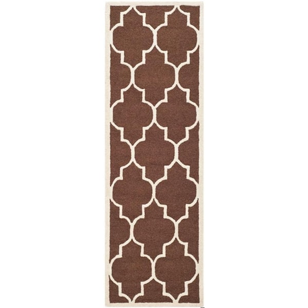 Safavieh 2 x 3 ft. Cambridge Hand Tufted Accent Area RugDark Brown & Ivory - CAM134H-2