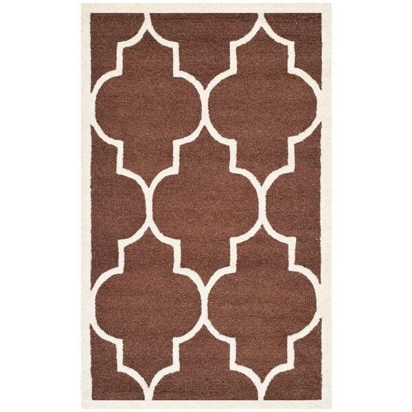 Safavieh 2 x 3 ft. Cambridge Hand Tufted Accent Area RugDark Brown & Ivory - CAM134H-2
