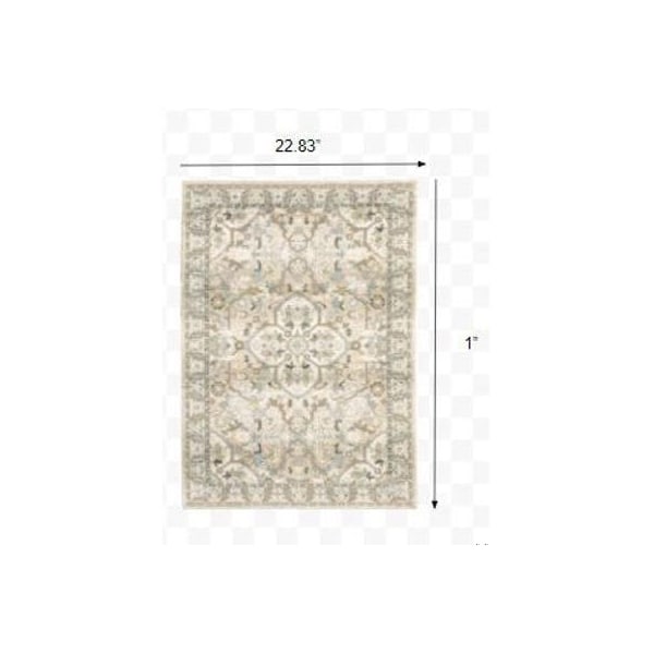 Homeroots 2 x 3 ft. Beige & Ivory Medallion Area Rug - 383655