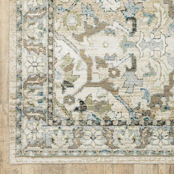 Homeroots 2 x 3 ft. Beige & Ivory Medallion Area Rug - 383655